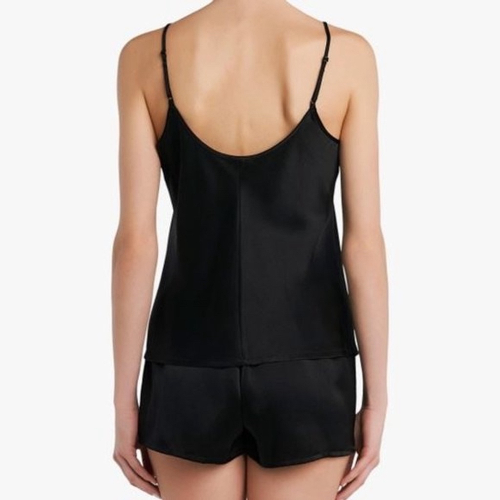 Vintage La Perla Polka Dot Blouse & Silk Cami Set Size L Black - Picture 9 of 13